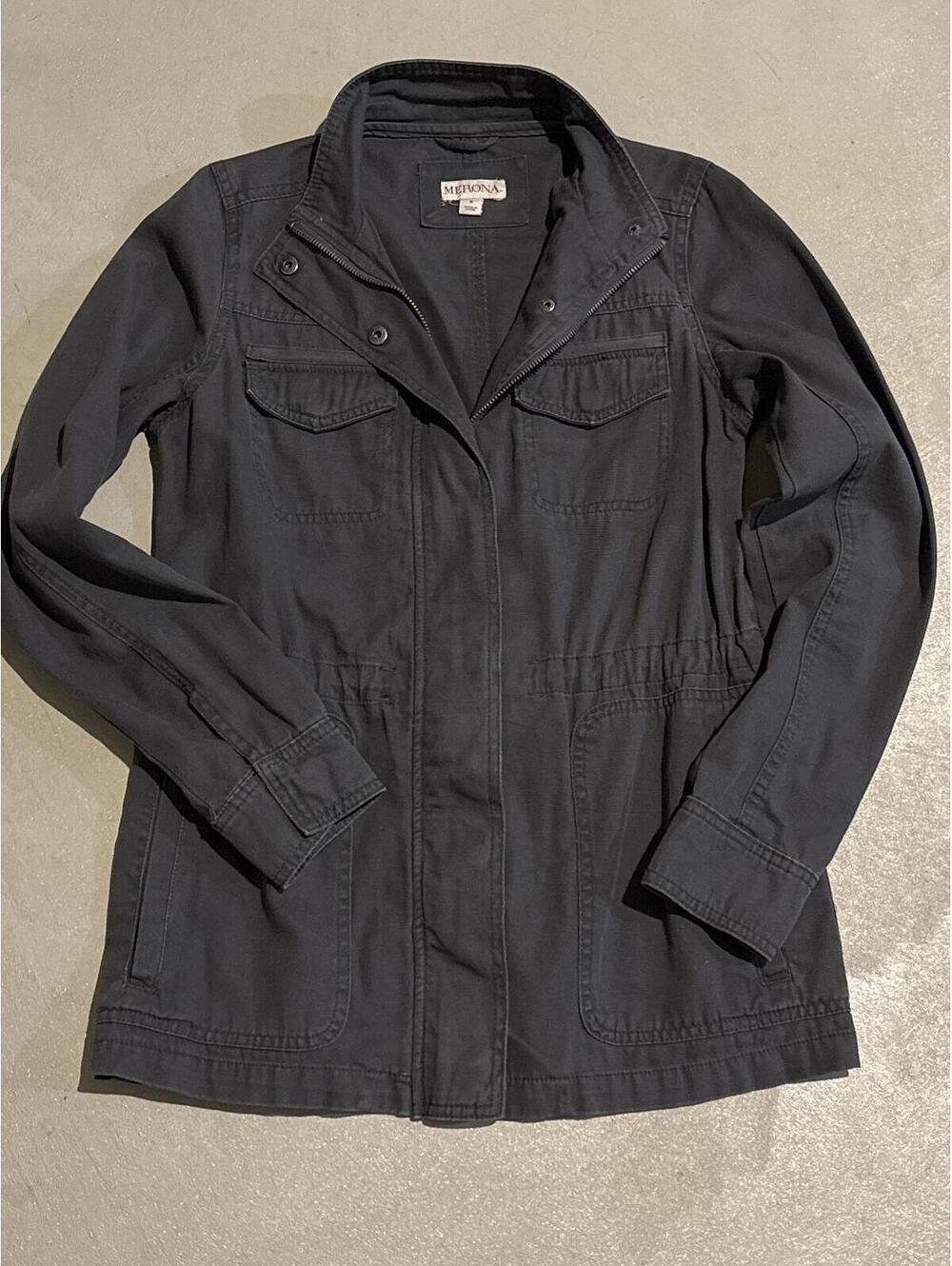 Merona Dark Gray Utility Jacket with Snap and Zipper Closure